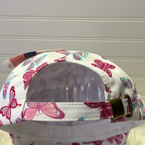 Butterfly 🦋 White with Multicolored Butterflies Baseball Cap - Picture 6 of 12